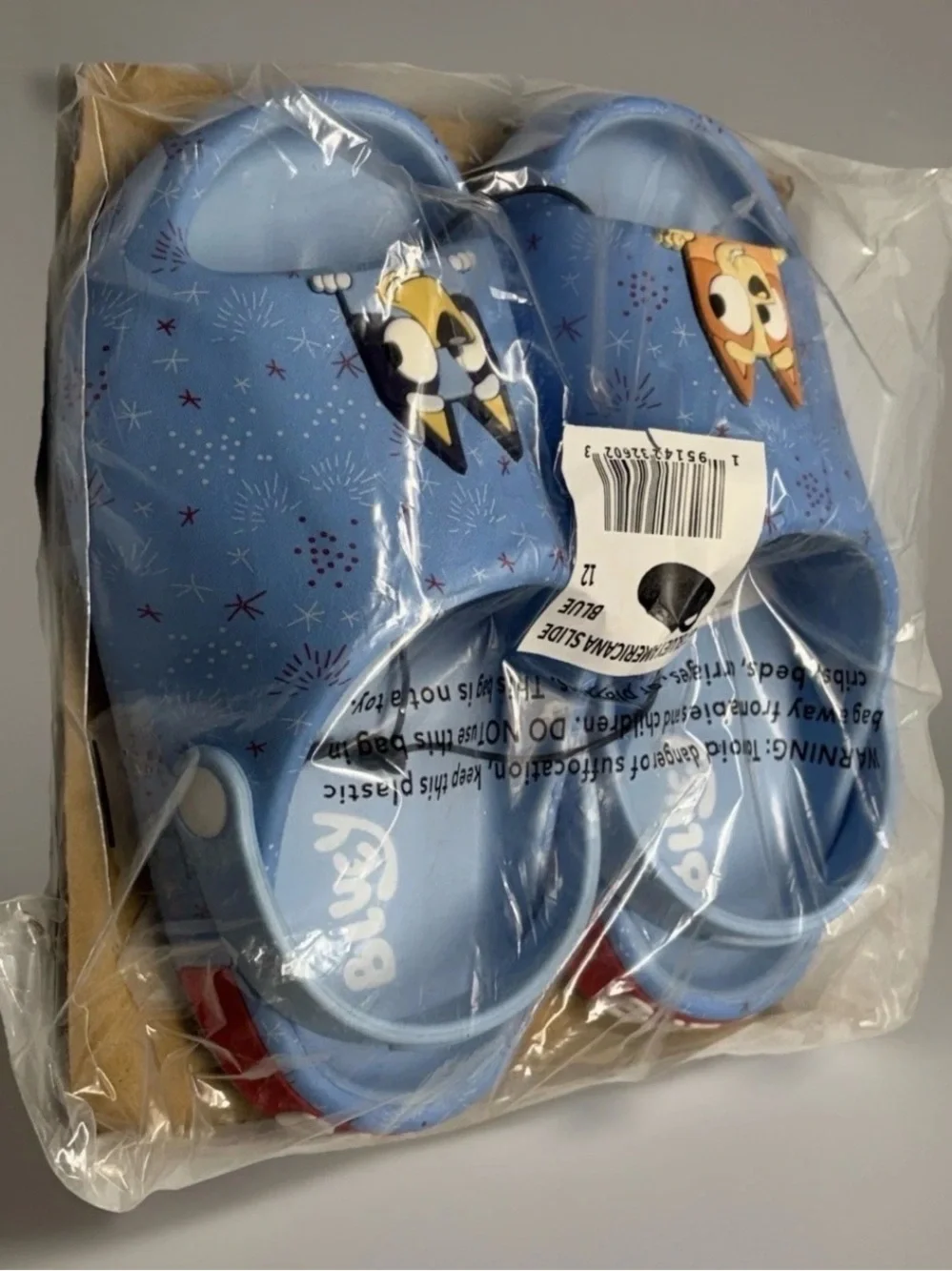 NWT Toddler Bluey ‘Americana’ Slide Classic Clogs Sandals Blue Size 12